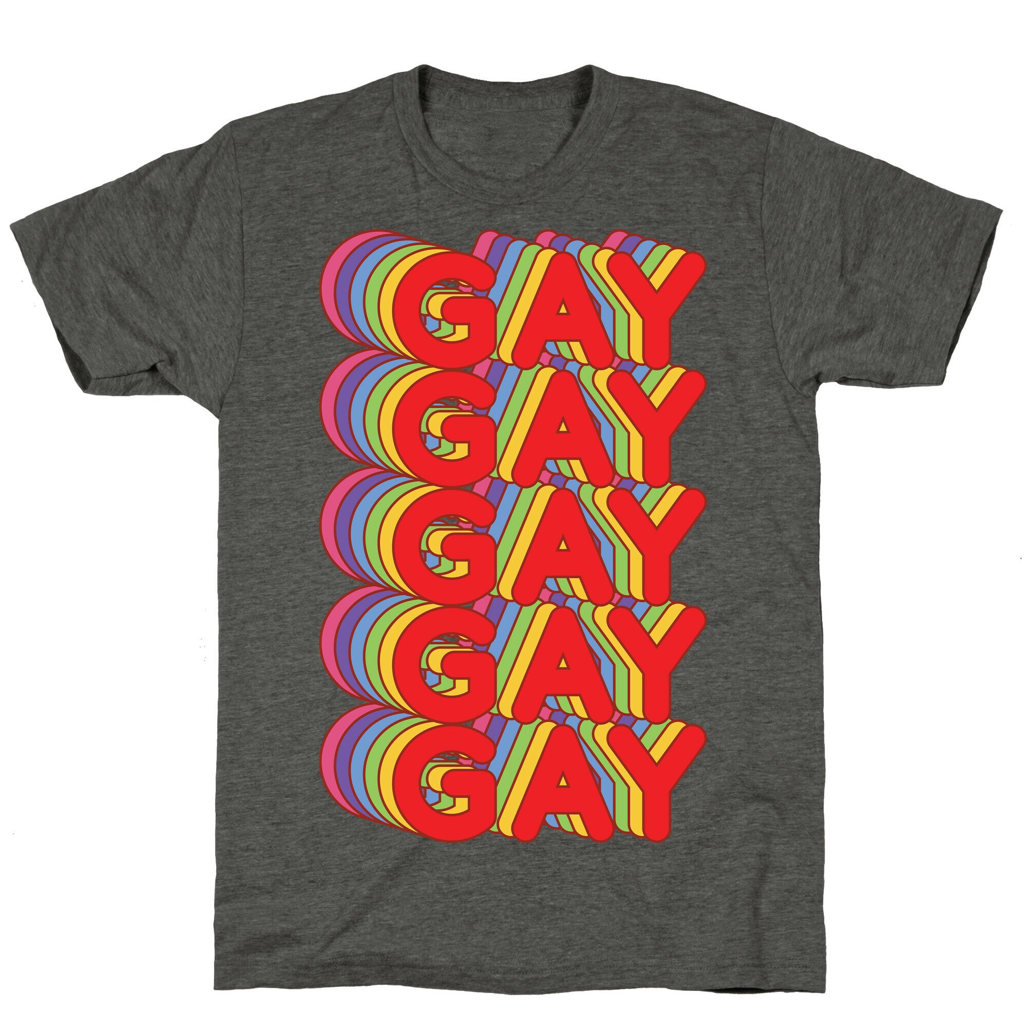 Gay Retro Rainbow Unisex Triblend Tee